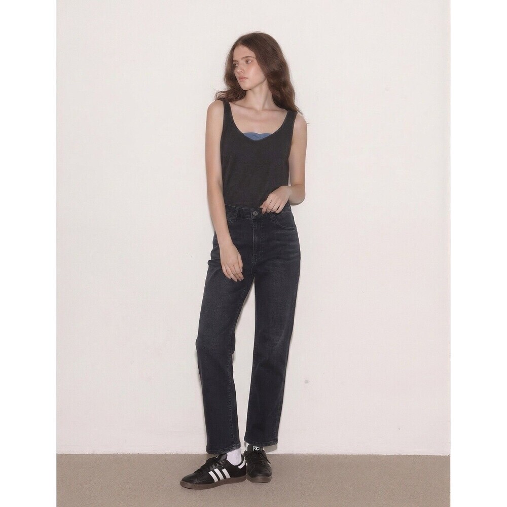Le Jean Charlie Gay Sabine Ankle Straight Jeans 27 (26x26) Blue High Rise Womens
